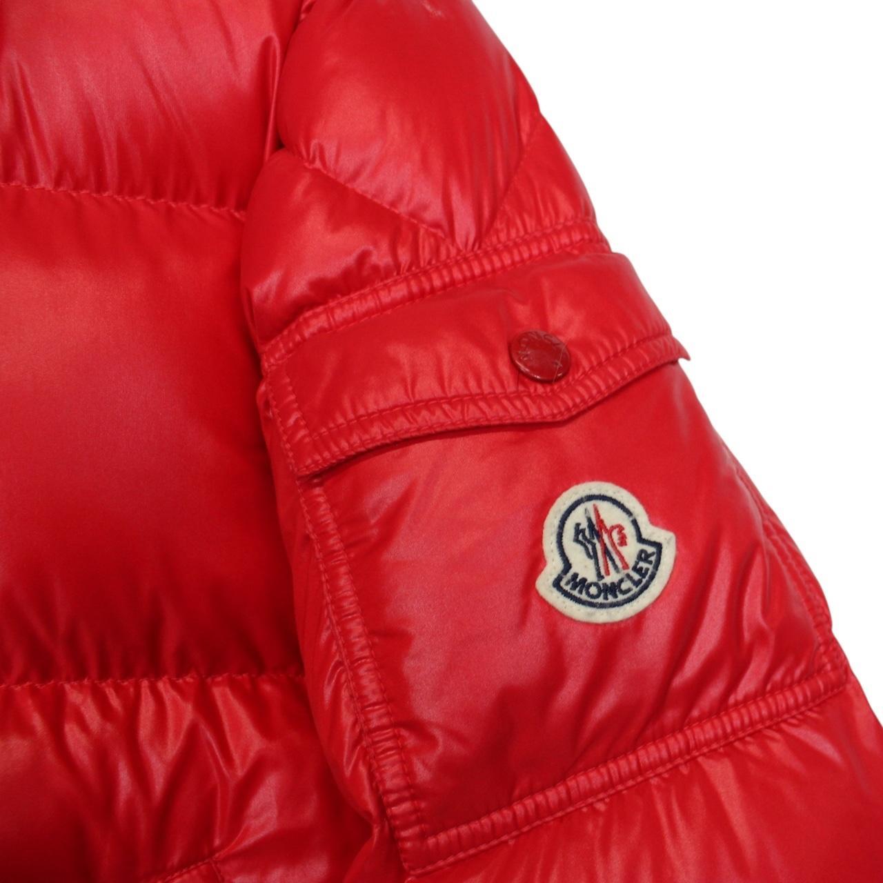 Moncler Ecrins Red Full Zip Hooded Down Jacket