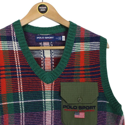 Polo Sport Ralph Lauren Multicoloured Plaid Wool Knit Sweater Vest