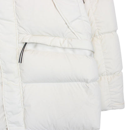 CP Company Cream Nycra-R Full Zip Lens Down Hooded Puffer Coat