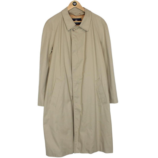 Vintage Aquascutum Tan Brown House Check Single Breasted Trench Coat