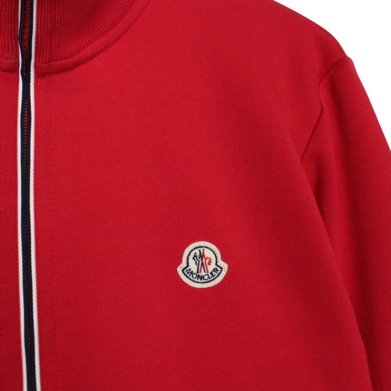 Moncler Maglia Cardigan Red Full Zip Cotton Sweatshirt Jumper