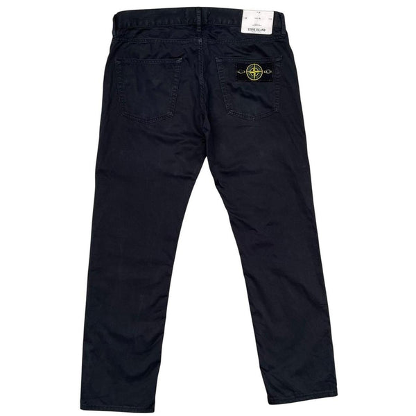 Stone Island AW 2018 Black Slim Fit Cotton Trousers