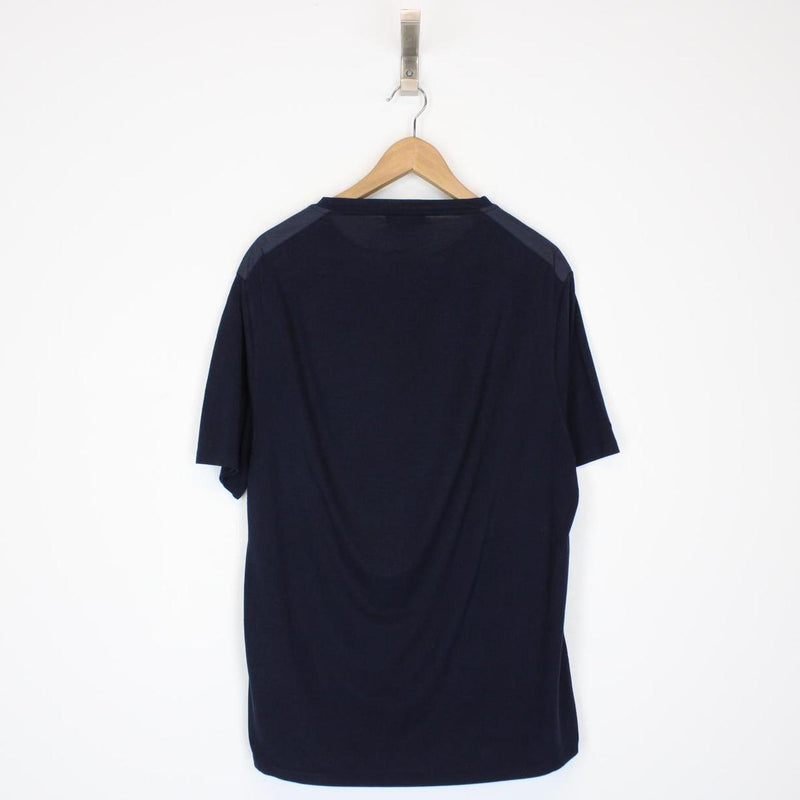 Prada 2019 Navy Blue Short Sleeve Nylon Pocket T-Shirt