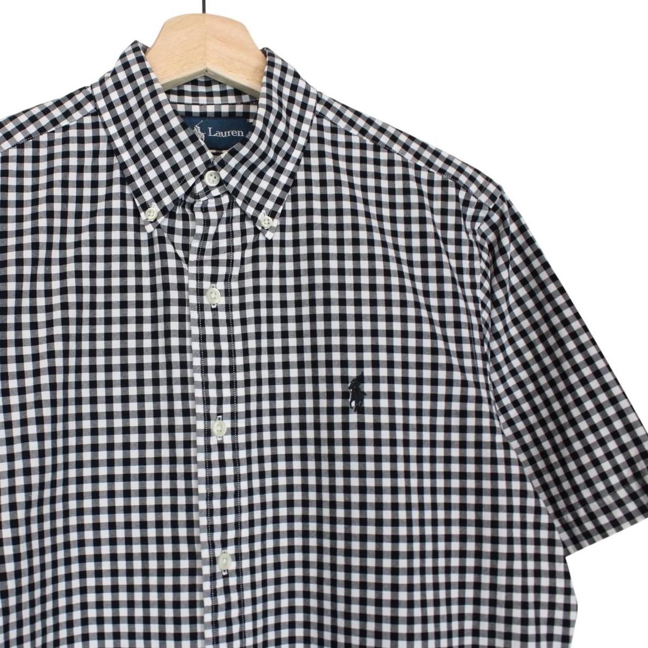 Polo Ralph Lauren Black and White Gingham Check Short Sleeve Cotton Shirt