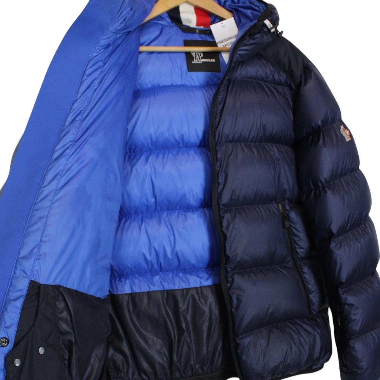 Moncler Grenoble Hintertux Navy Blue Full Zip Down Hooded Jacket