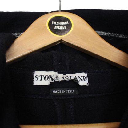 Vintage Stone Island AW 2003 Navy Blue Heavyweight Wool Blend Hooded Coat