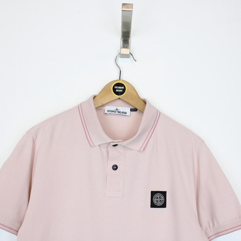 Stone Island Pink Short Sleeve Compass Polo Shirt