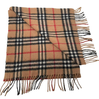 Vintage 90s Burberry Tan Brown Nova Check Lambswool Scarf