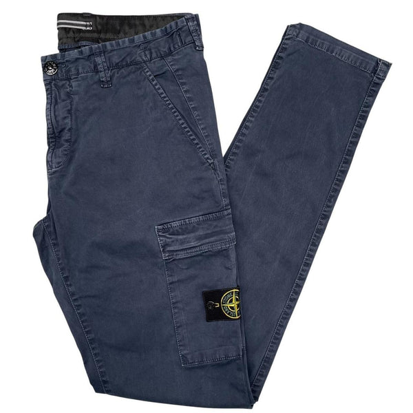 Stone Island SS 2018 Navy Blue Skinny Fit Cargo Trousers