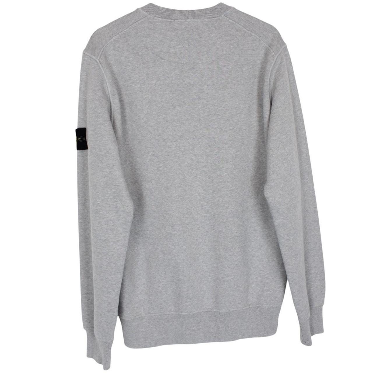Stone Island AW 2022 Grey Cotton Crew Neck Sweatshirt Jumper
