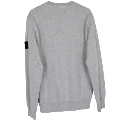 Stone Island AW 2022 Grey Cotton Crew Neck Sweatshirt Jumper