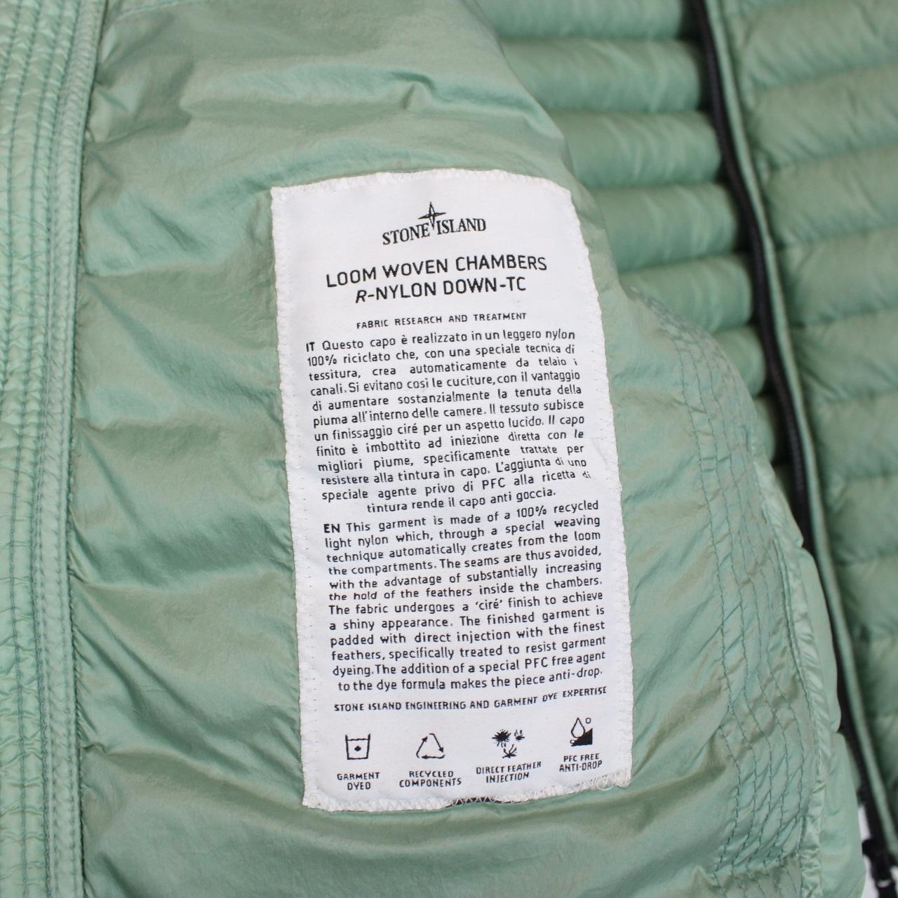 Stone Island AW 2022 Loom Woven Chambers R-Nylon Green Down Jacket