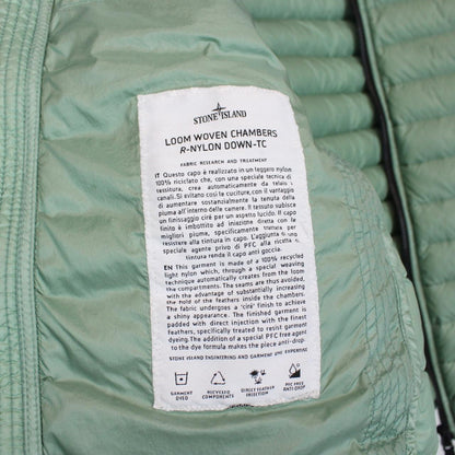 Stone Island AW 2022 Loom Woven Chambers R-Nylon Green Down Jacket