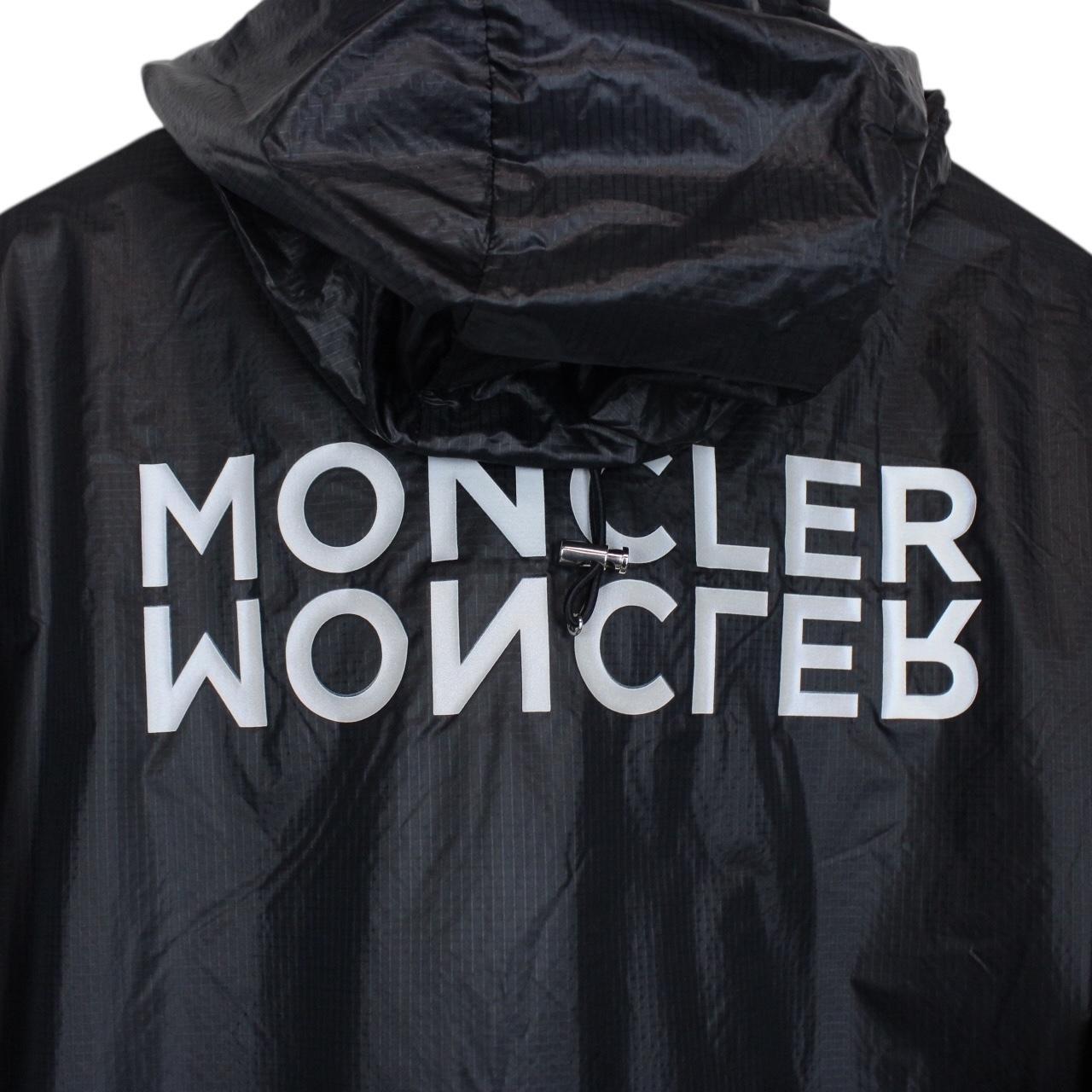 Moncler Ebizo Navy Blue Full Zip Reflective Logo Nylon Windbreaker Jacket