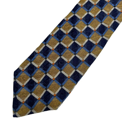Ermenegildo Zegna cream silk tie with multicoloured abstract print design.