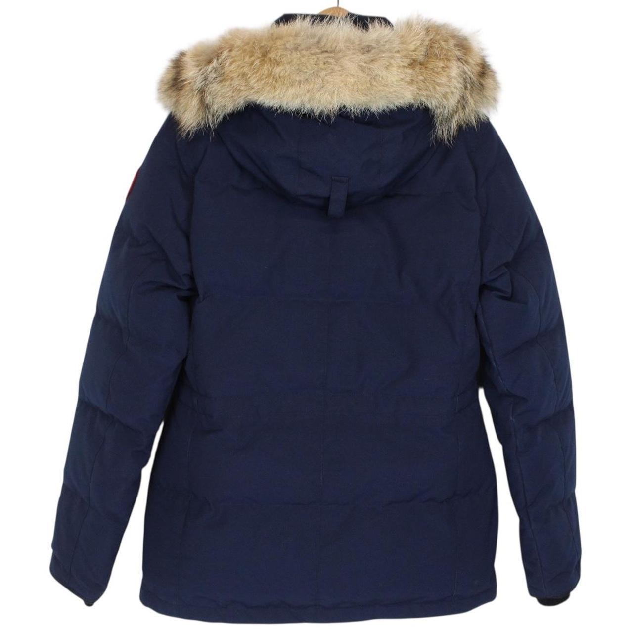 Canada Goose Atlantic Blue Chelsea Parka Heritage Down Jacket with Fur Trim