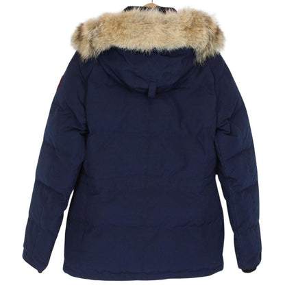 Canada Goose Atlantic Blue Chelsea Parka Heritage Down Jacket with Fur Trim