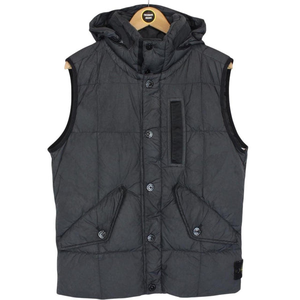 Stone Island AW 2019 Grey Garment Dyed Crinkle Reps NY Down Gilet / Bodywarmer