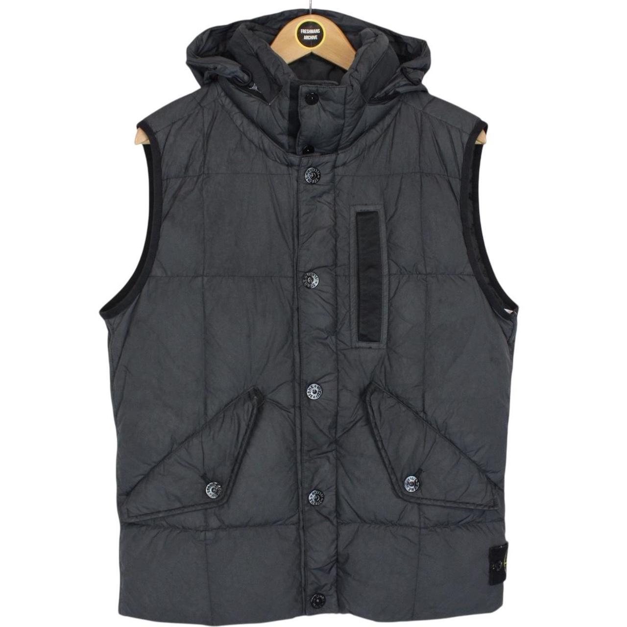 Stone Island AW 2019 Grey Garment Dyed Crinkle Reps NY Down Gilet / Bodywarmer