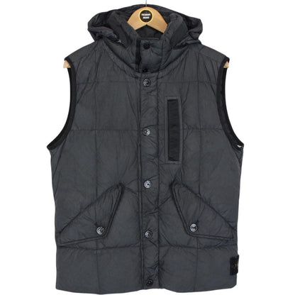 Stone Island AW 2019 Grey Garment Dyed Crinkle Reps NY Down Gilet / Bodywarmer