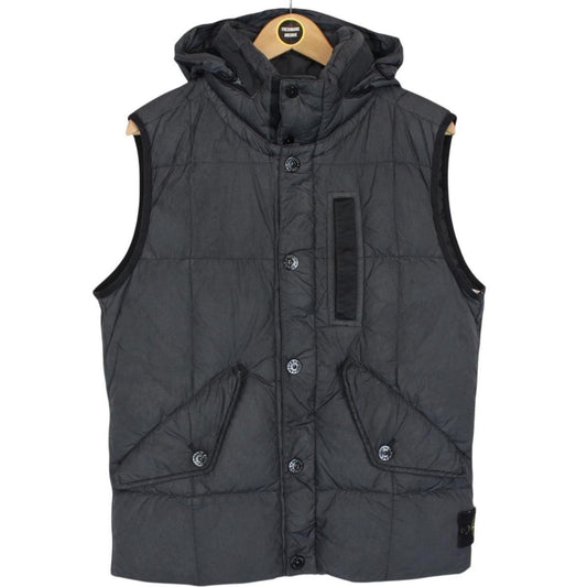 Stone Island AW 2019 Grey Garment Dyed Crinkle Reps NY Down Gilet / Bodywarmer