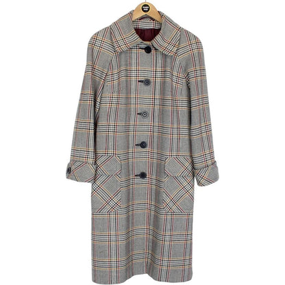 Vintage Aquascutum Multicoloured Plaid Check Wool Blend Coat