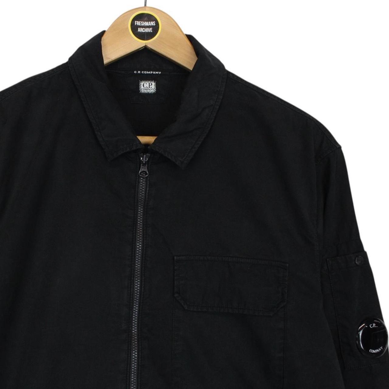 CP Company Black Full Zip Cotton Lens Overshirt Jacket