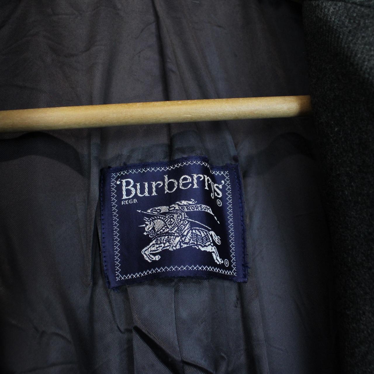 Vintage 90s Burberry Dark Grey Wool and Camelhair Overcoat