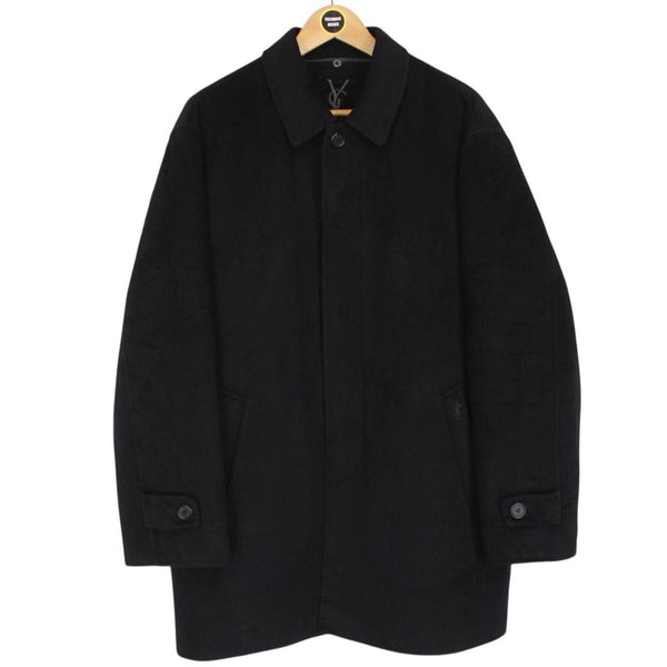 Vintage 90s Yves Saint Laurent Black Wool Blend Peacoat