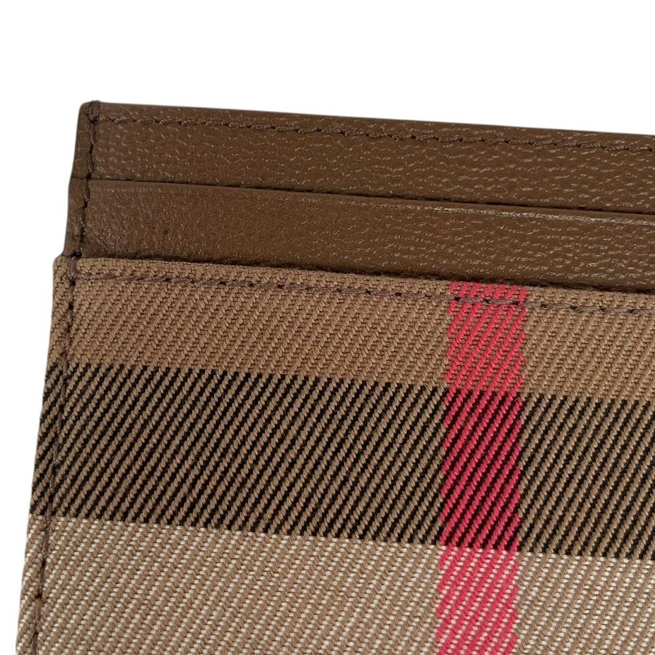 Burberry Sandon Ebony Brown Nova Check Fabric/Leather Card Holder