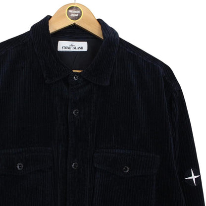 Stone Island AW 2021 Black Long Sleeve Jumbo Corduroy Shirt
