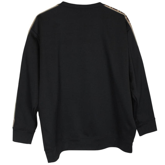 Fendi black sweatshirt featuring Zucca monogram pattern and logo print.