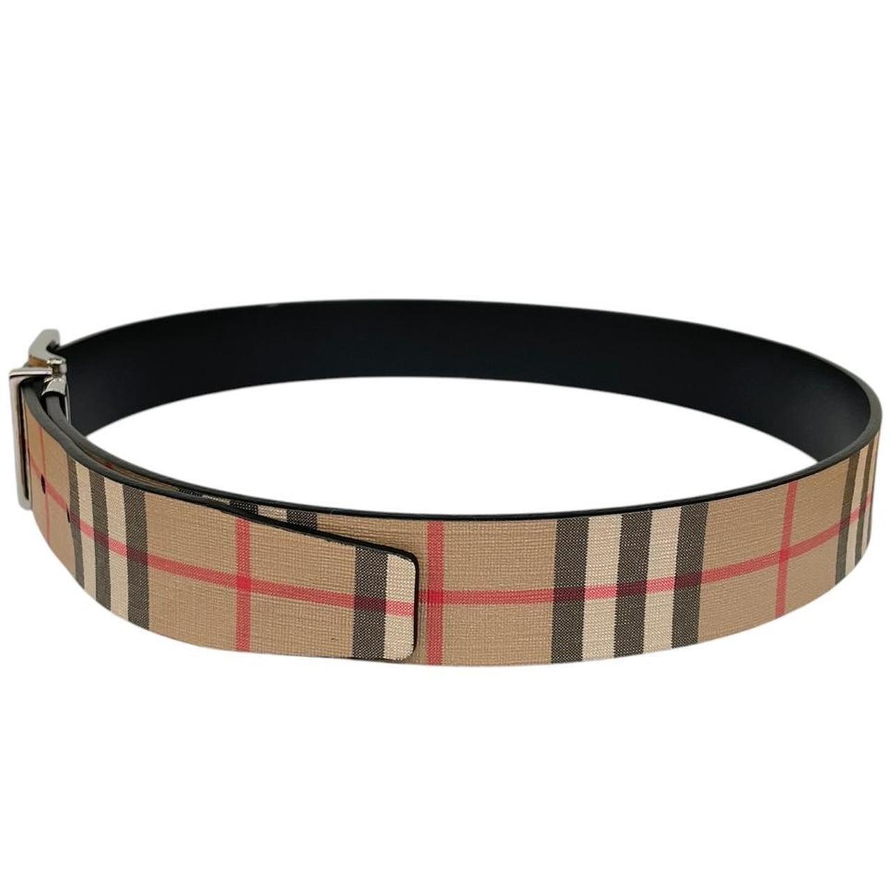Burberry Beige and Silver Nova Check Belt