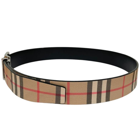 Burberry Beige and Silver Nova Check Belt
