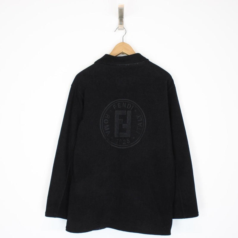 Vintage 90s Fendi Black Zucca Monogram Reversible Jacket