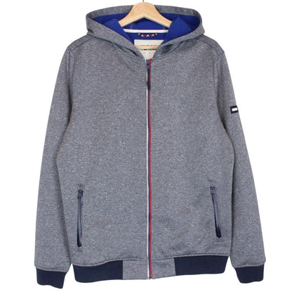 Tommy Hilfiger Grey and Blue Full Zip Soft Shell Hooded Jacket