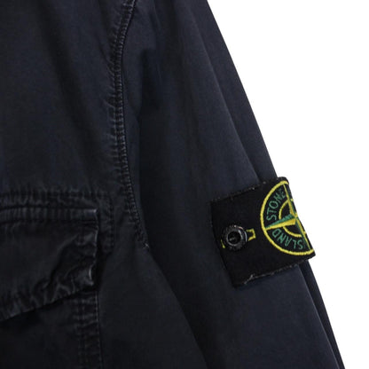 Stone Island AW 2018 Navy Blue Full Zip Cotton Overshirt Jacket