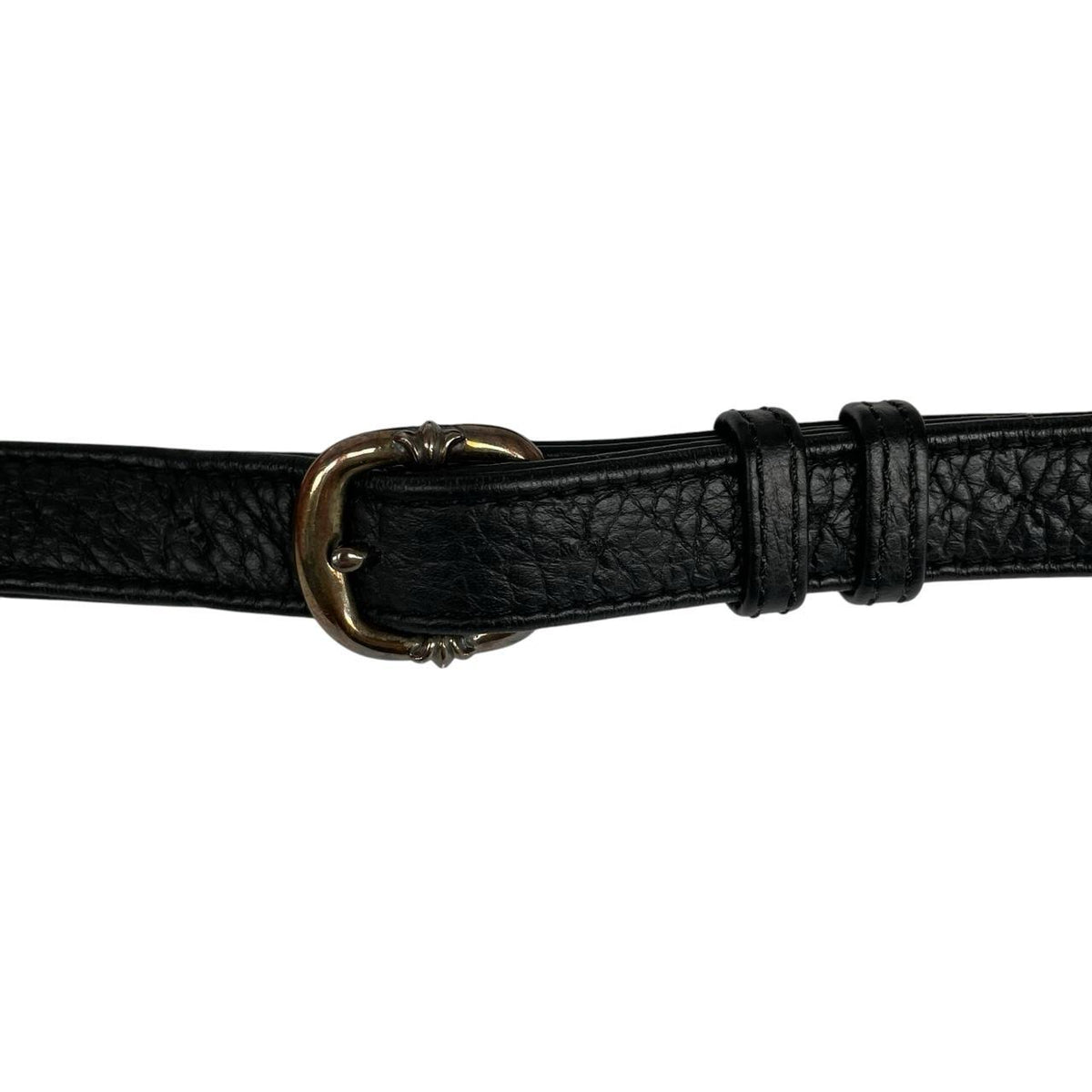Chrome Hearts black fanny pack grained calfskin with logo detail and original dust bag.