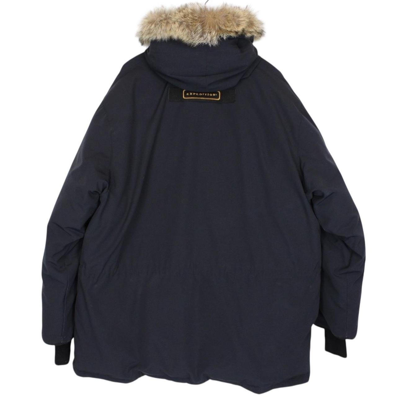 Canada Goose Navy Blue Expedition Parka Down Jacket with Fur Trim