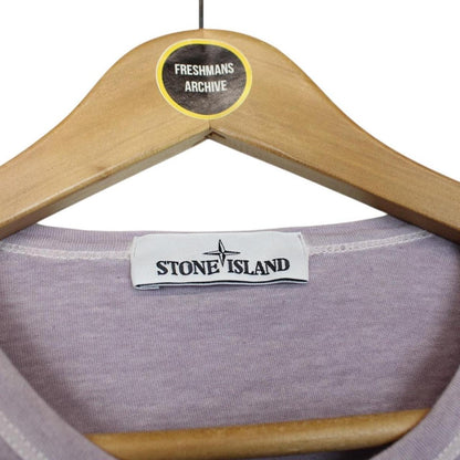 Stone Island SS 2018 Purple Fissato Effecr Long Sleeve Compass T-Shirt