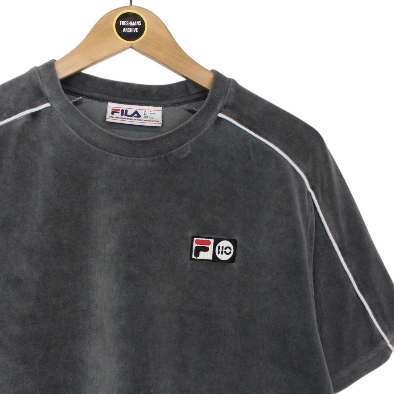 Fila Vintage 110 Velour Hector Grey Short Sleeve Cotton T-Shirt