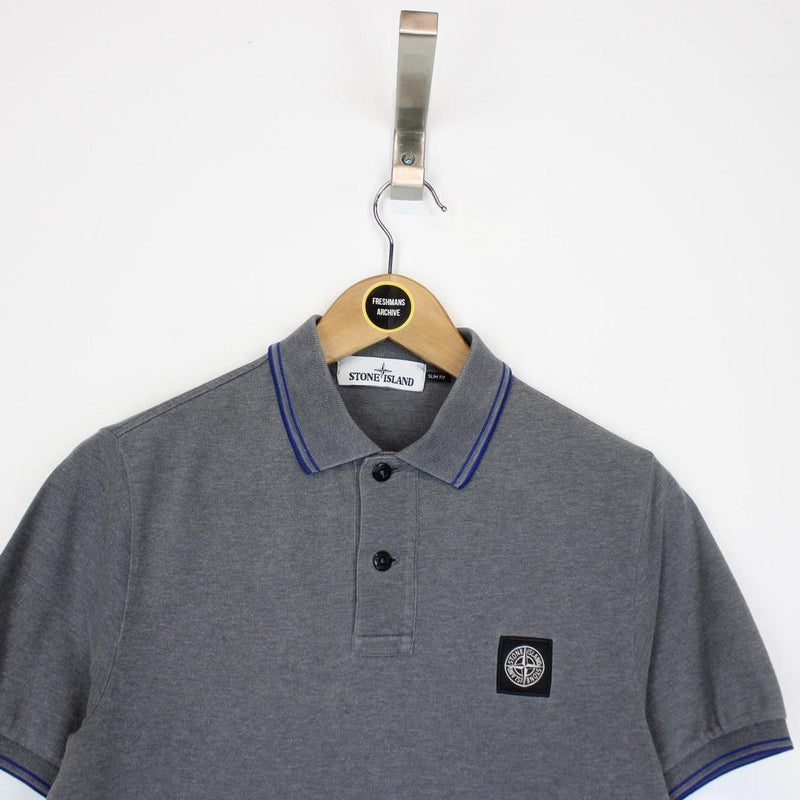 Stone Island Dark Grey Short Sleeve Compass Polo Shirt