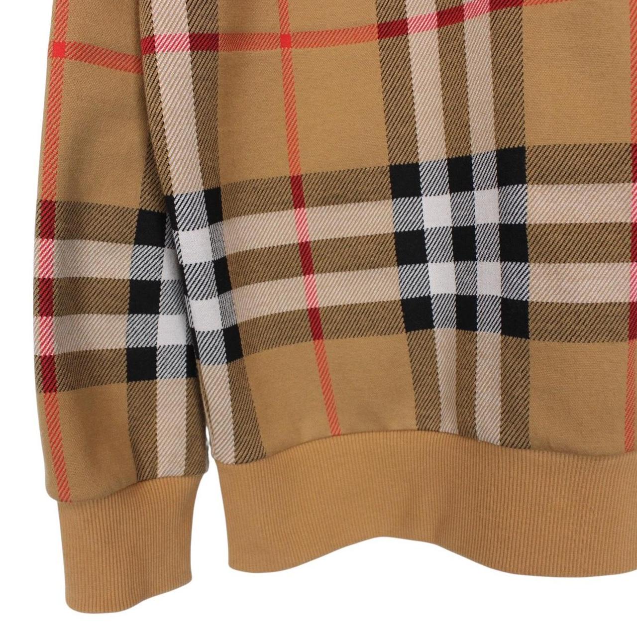 Burberry Tan Brown Archive Nova Check Pullover Hoodie Jumper