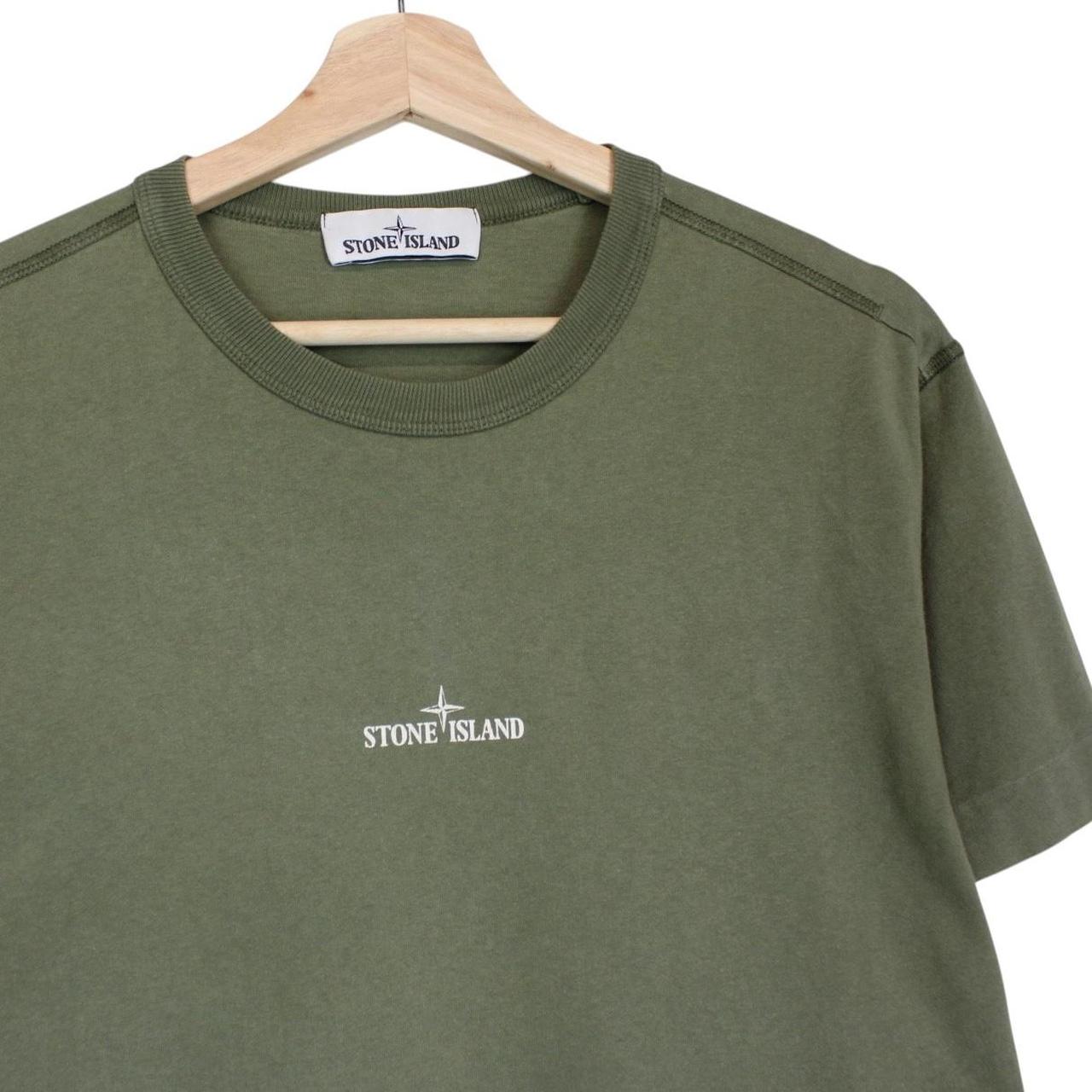 Stone Island AW 2019 Green Short Sleeve Cotton Logo Print T-Shirt