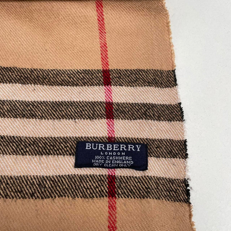 Vintage 90s Burberry Tan brown Nova Check Cashmere Scarf