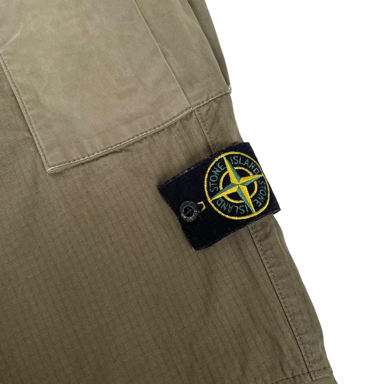 Stone Island AW 2019 Khaki Green RE-T Fit Ripstop Cargo Trousers