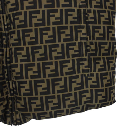Fendi Brown and Black Zucca Monogram Reversible Down Gilet / Bodywarmer