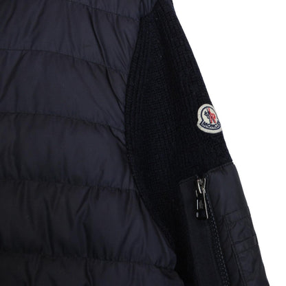 Moncler Navy Blue Full Zip Down Maglione Tricot Cardigan Jacket