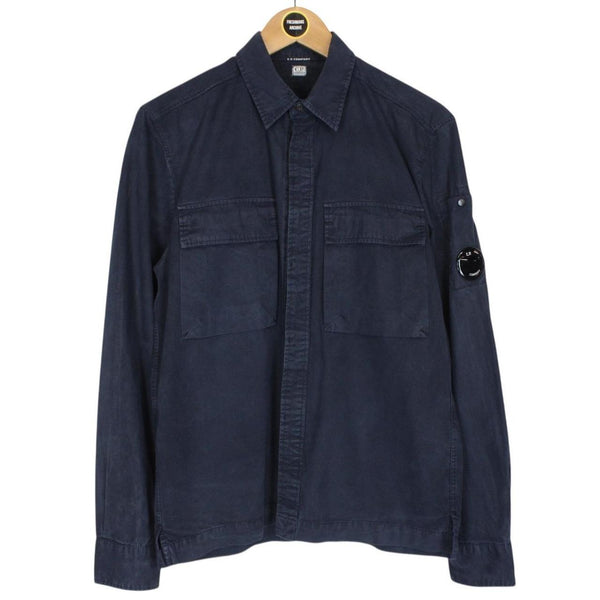 CP Company Navy Blue Cotton Long Sleeve Lens Shirt