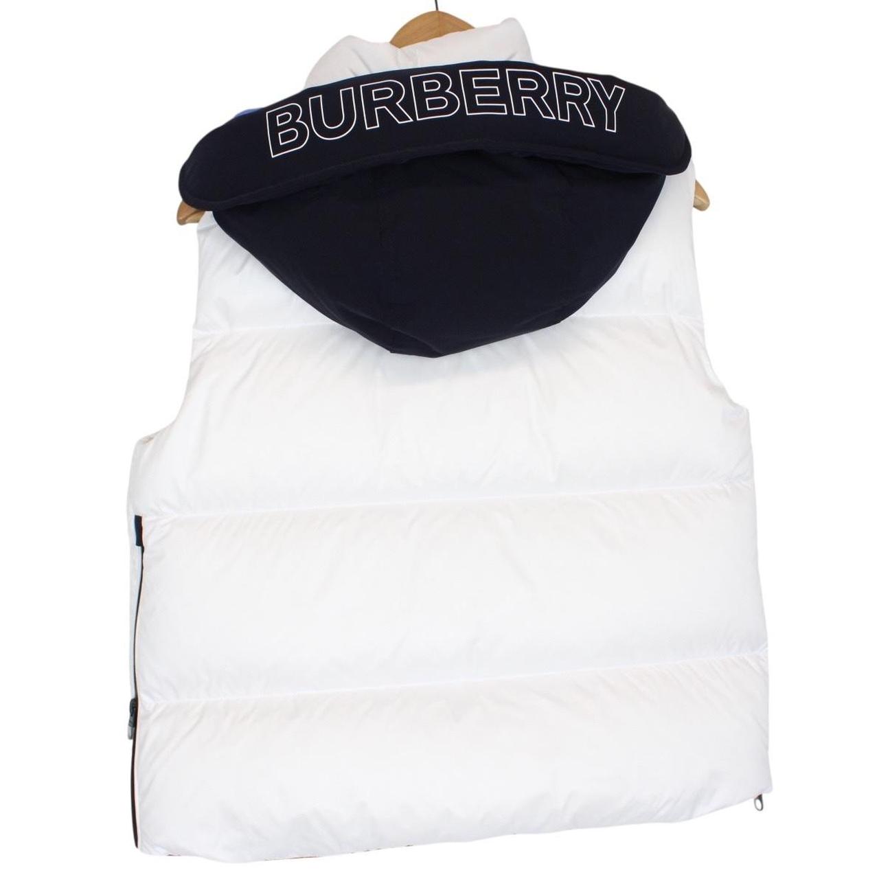Burberry Optic White Lingdale Down Hooded Gilet / Bodywarmer